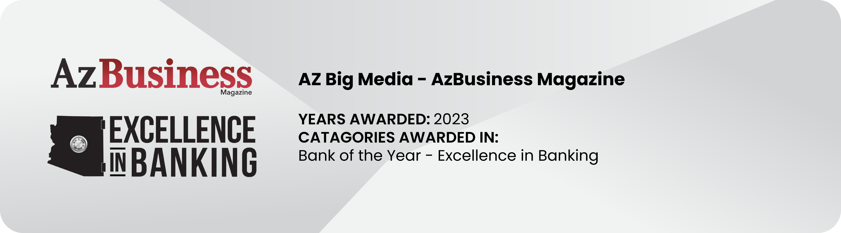 AZ Business Magazine - Excellence in Banking banner
