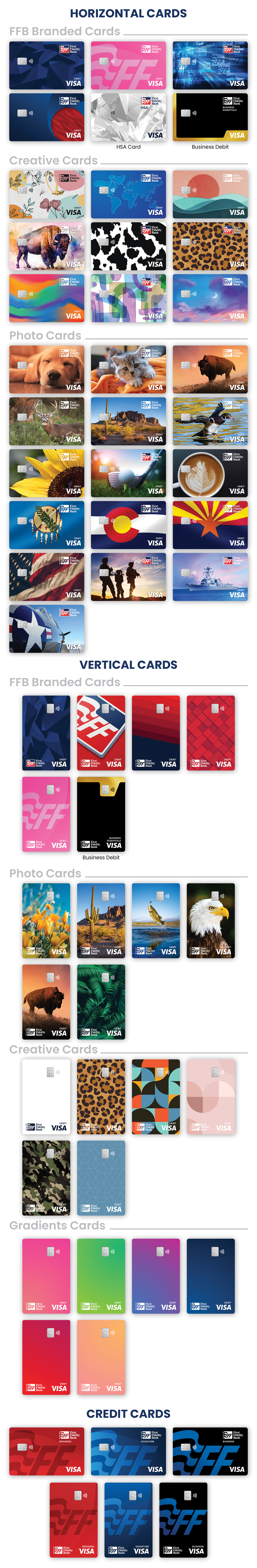 list of all available debit and credit card images for FFB