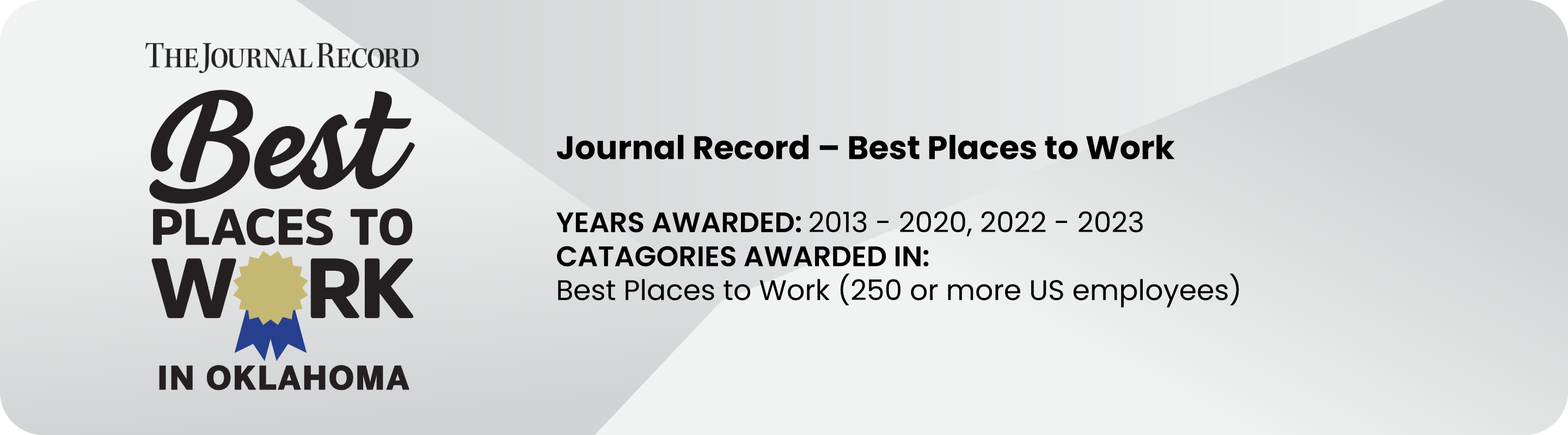 Journal Record - Best Places to Work banner