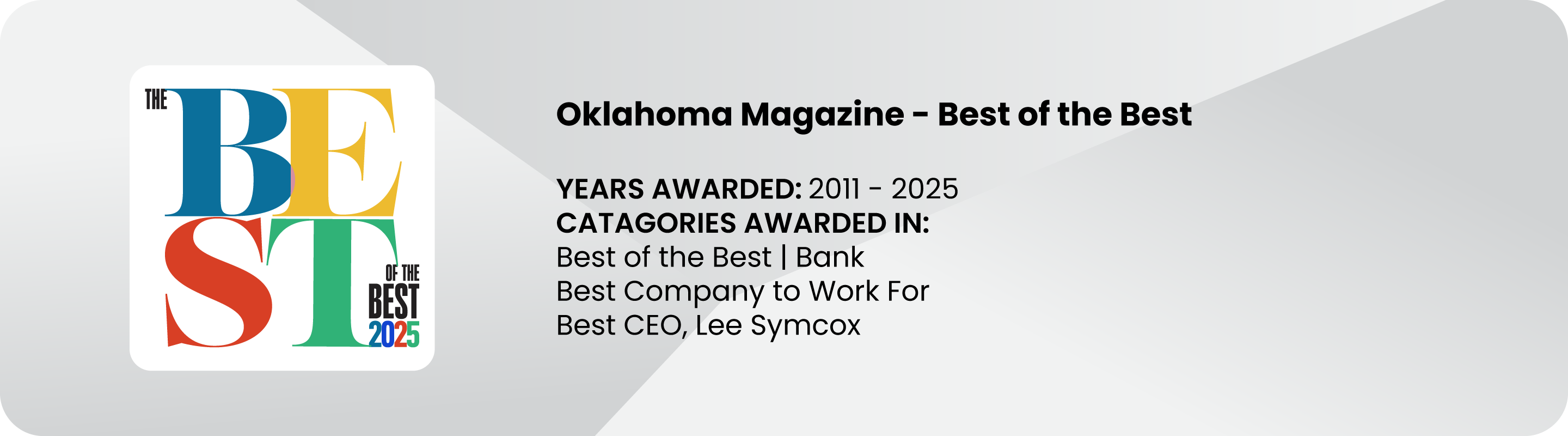 FFB awards list for the 2025 OK Magazine Best of the Best