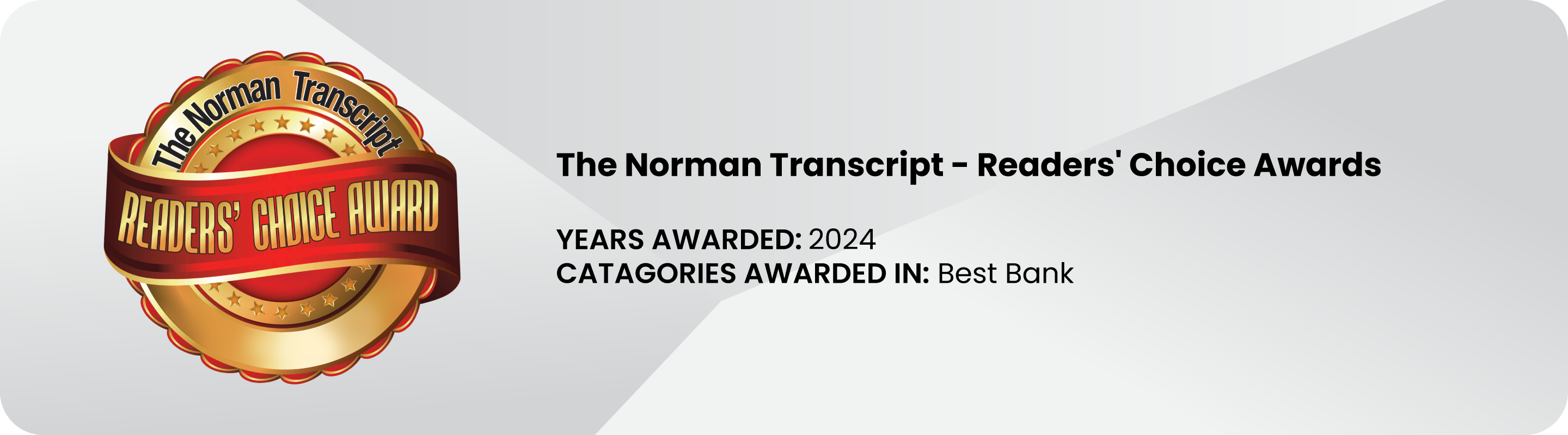 Norman Transcript - Readers' Choice Awards banner